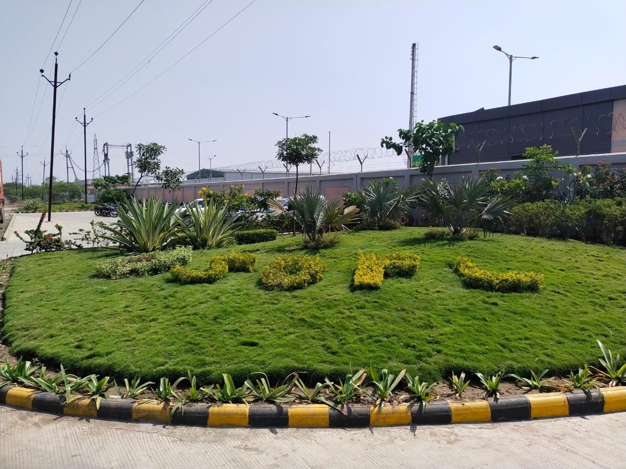 SOPL entrance landscaping — landscaping by Choudhary Garden Services